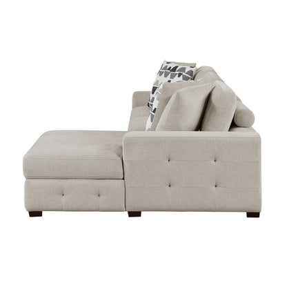 Raife 2-Piece Sectional with Right Chaise and Pull-out Bed