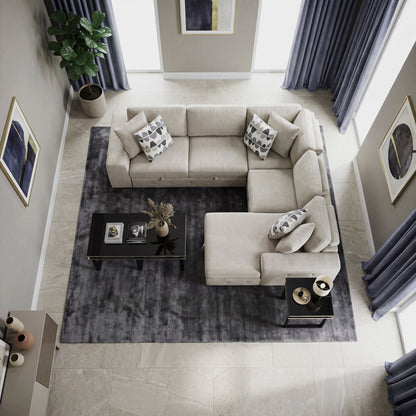 Raife 4-Piece Sectional with Right Chaise and Pull-out Bed