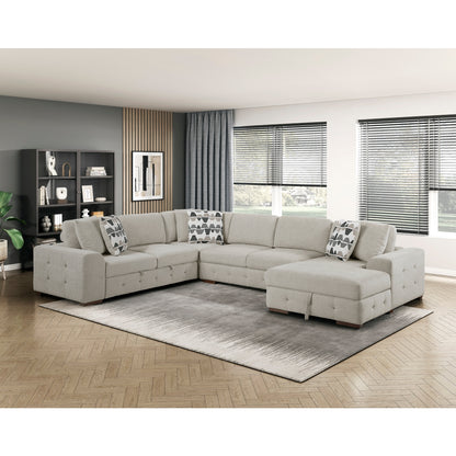 Raife 4-Piece Sectional with Right Chaise and Pull-out Bed