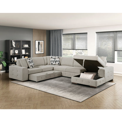 Raife 4-Piece Sectional with Right Chaise and Pull-out Bed