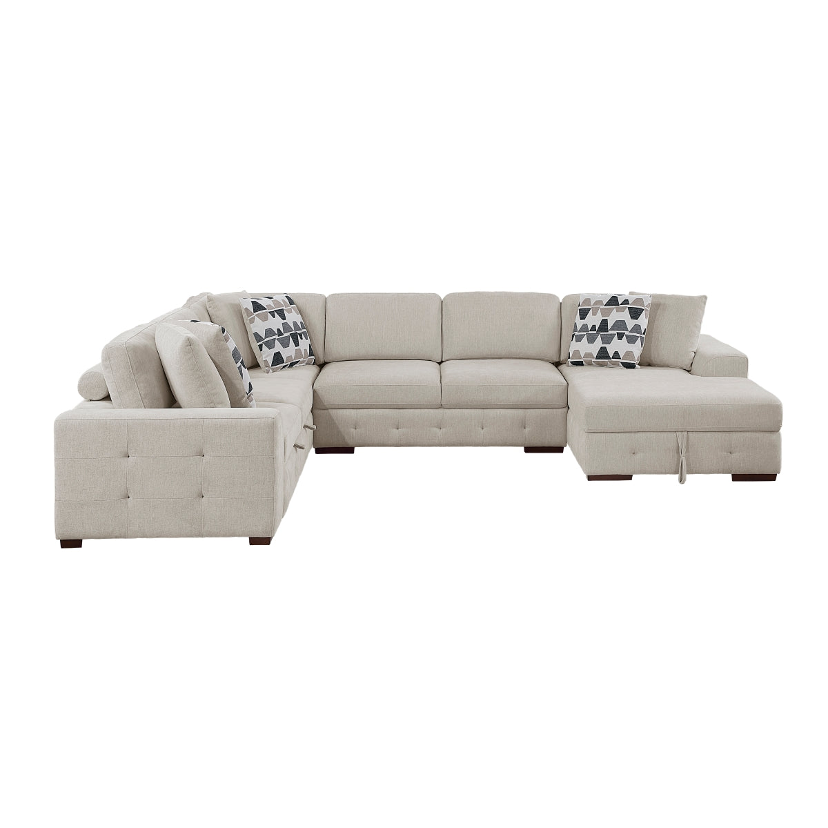 Raife 4-Piece Sectional with Right Chaise and Pull-out Bed