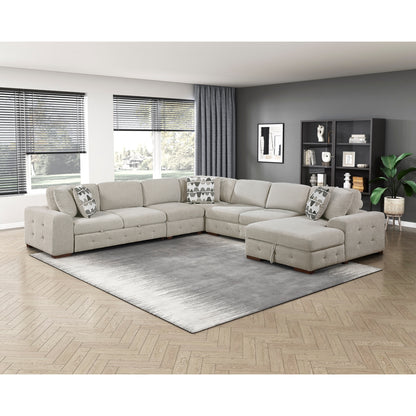 Raife 5-Piece Sectional with Right Chaise and Pull-out Bed