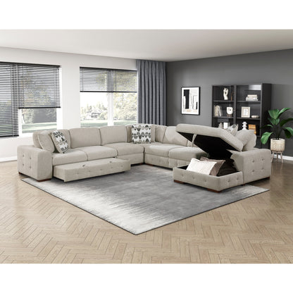 Raife 5-Piece Sectional with Right Chaise and Pull-out Bed