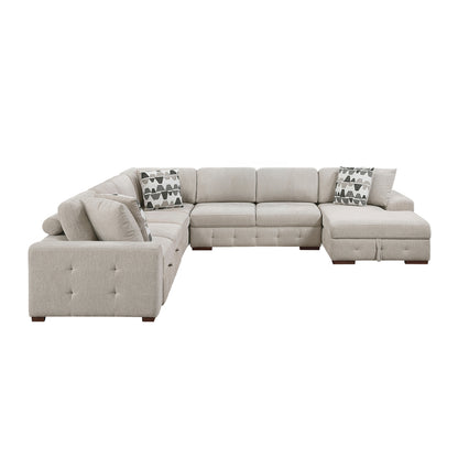 Raife 5-Piece Sectional with Right Chaise and Pull-out Bed