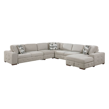 Raife 5-Piece Sectional with Right Chaise and Pull-out Bed