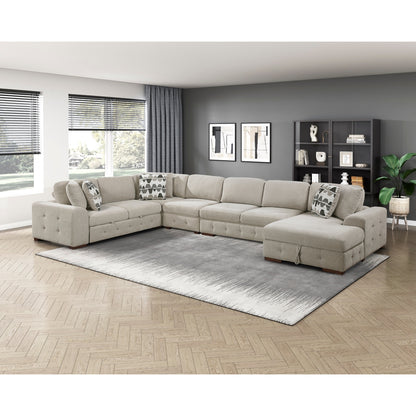 Raife 5-Piece Sectional with Right Chaise and Pull-out Bed
