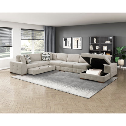 Raife 5-Piece Sectional with Right Chaise and Pull-out Bed