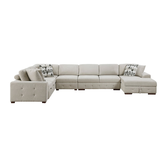 Raife 5-Piece Sectional with Right Chaise and Pull-out Bed