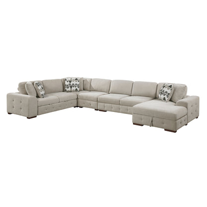 Raife 5-Piece Sectional with Right Chaise and Pull-out Bed
