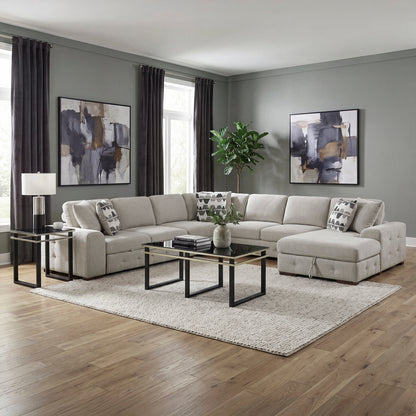 Raife 5-Piece Sectional with Right Chaise and Pull-out Bed