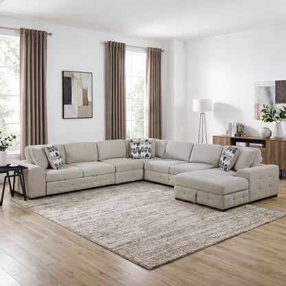Raife 5-Piece Sectional with Right Chaise and Pull-out Bed