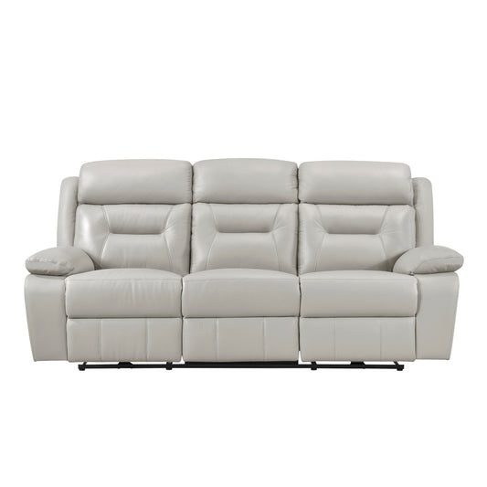 Laconia Power Double Reclining Sofa - Silver