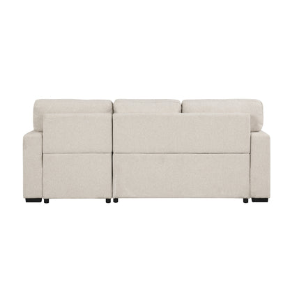 Pompano Sectional with Right Chaise, Pull-out Bed, Hidden Storage and Shelves, Charging Ports