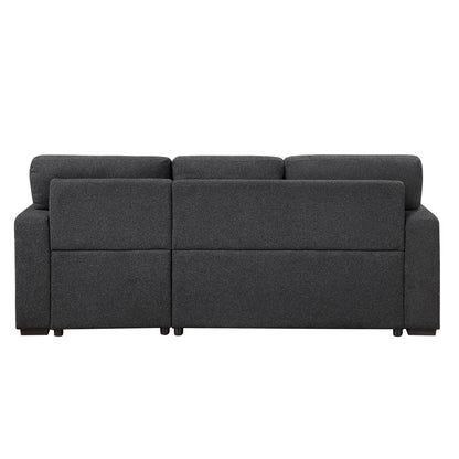 Pompano Sectional with Right Chaise, Pull-out Bed, Hidden Storage and Shelves, Charging Ports