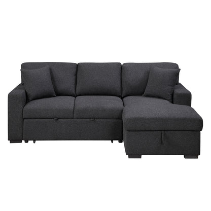 Pompano Sectional with Right Chaise, Pull-out Bed, Hidden Storage and Shelves, Charging Ports