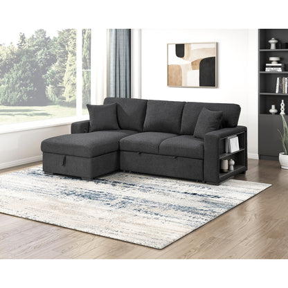 Pompano Sectional with Left Chaise, Pull-out Bed and Hidden Storage, Charging Ports