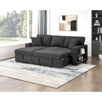 Pompano Sectional with Left Chaise, Pull-out Bed and Hidden Storage, Charging Ports