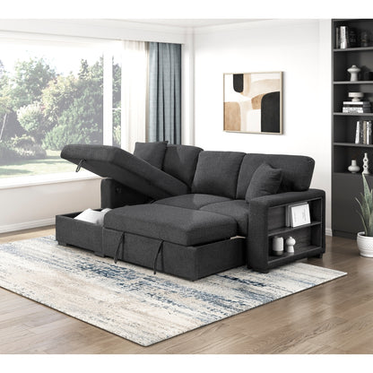 Pompano Sectional with Left Chaise, Pull-out Bed and Hidden Storage, Charging Ports