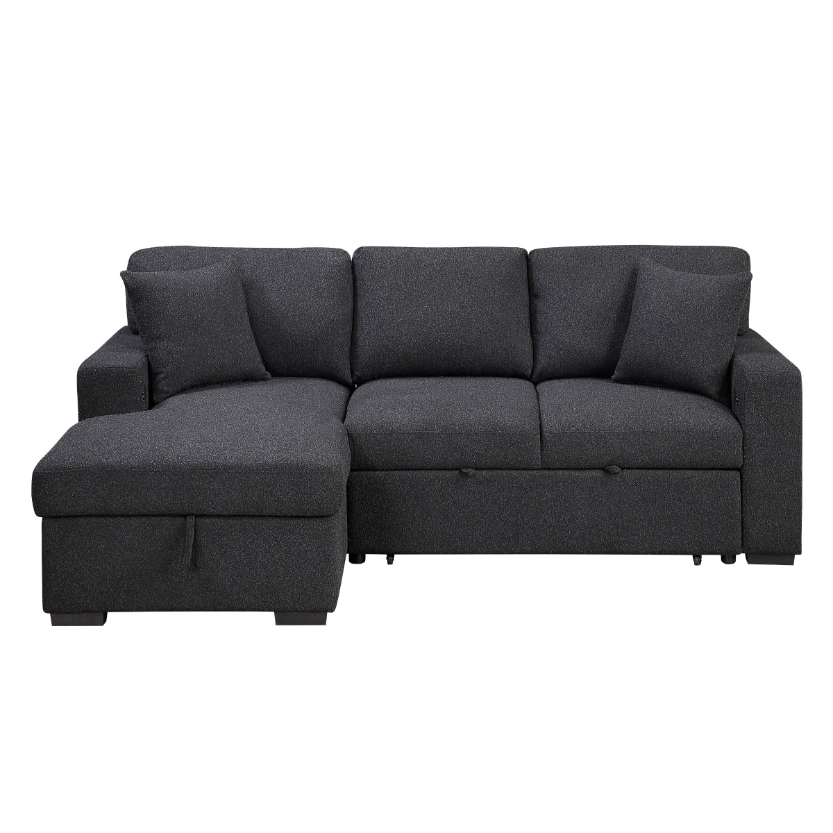Pompano Sectional with Left Chaise, Pull-out Bed and Hidden Storage, Charging Ports