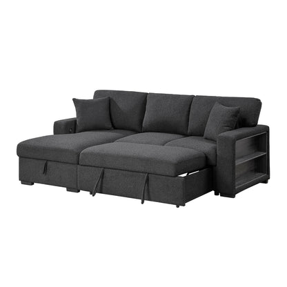Pompano Sectional with Left Chaise, Pull-out Bed and Hidden Storage, Charging Ports