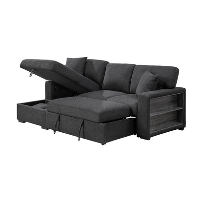 Pompano Sectional with Left Chaise, Pull-out Bed and Hidden Storage, Charging Ports
