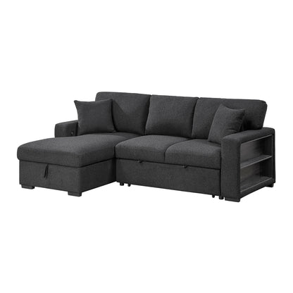 Pompano Sectional with Left Chaise, Pull-out Bed and Hidden Storage, Charging Ports