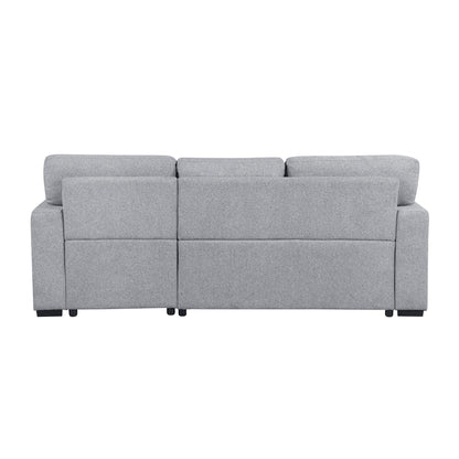 Pompano Sectional with Right Chaise, Pull-out Bed, Hidden Storage and Shelves, Charging Ports