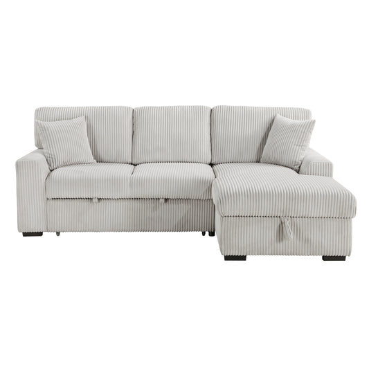 Marsh 2-Piece Sectional with Pull-out Bed and Right Chaise with Hidden Storage