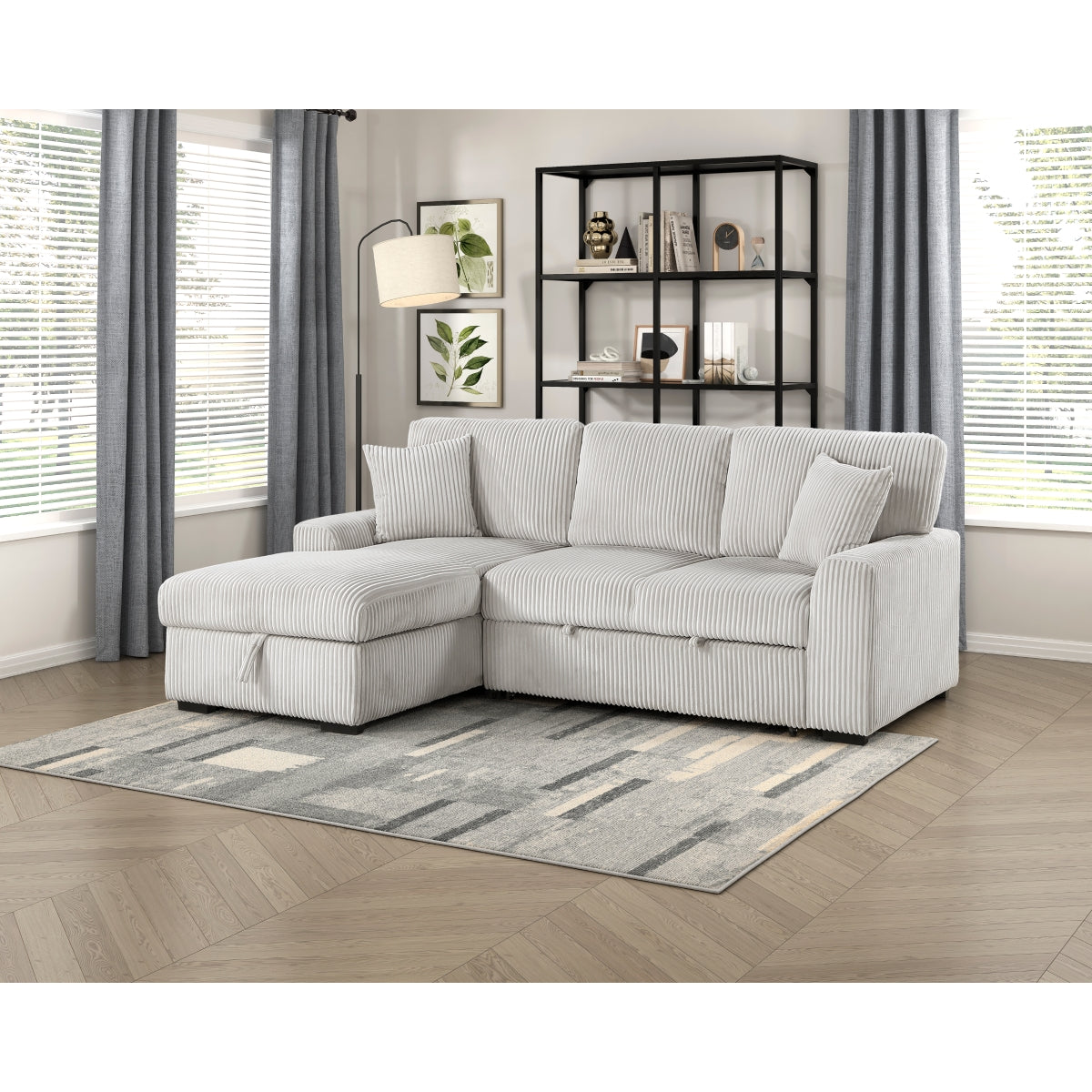 Marsh 2-Piece Sectional with Pull-out Bed and Left Chaise with Hidden Storage