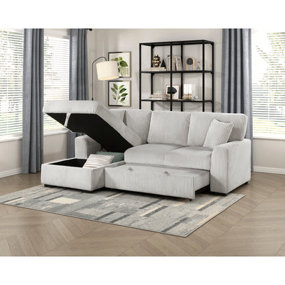 Marsh 2-Piece Sectional with Pull-out Bed and Left Chaise with Hidden Storage