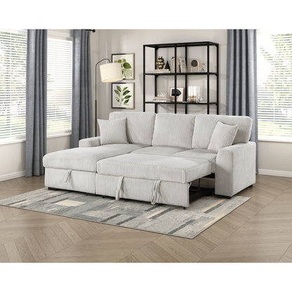 Marsh 2-Piece Sectional with Pull-out Bed and Left Chaise with Hidden Storage