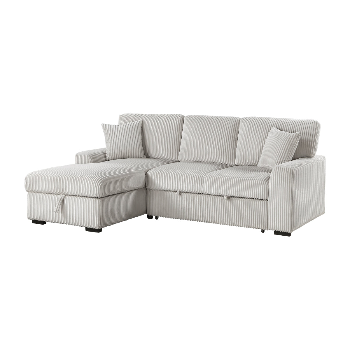 Marsh 2-Piece Sectional with Pull-out Bed and Left Chaise with Hidden Storage