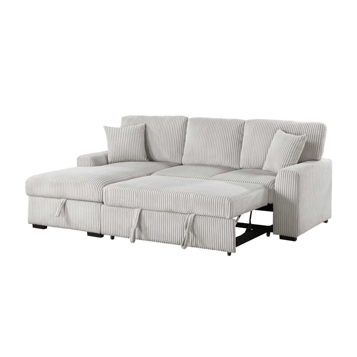 Marsh 2-Piece Sectional with Pull-out Bed and Left Chaise with Hidden Storage
