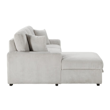 Marsh 2-Piece Sectional with Pull-out Bed and Left Chaise with Hidden Storage