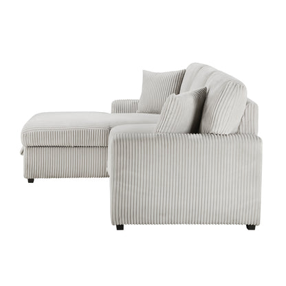 Marsh 2-Piece Sectional with Pull-out Bed and Left Chaise with Hidden Storage
