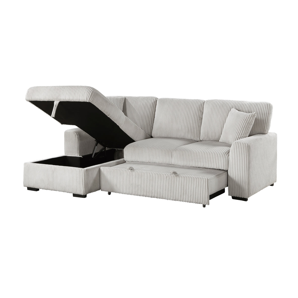 Marsh 2-Piece Sectional with Pull-out Bed and Left Chaise with Hidden Storage