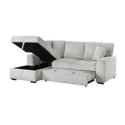 Marsh 2-Piece Sectional with Pull-out Bed and Left Chaise with Hidden Storage