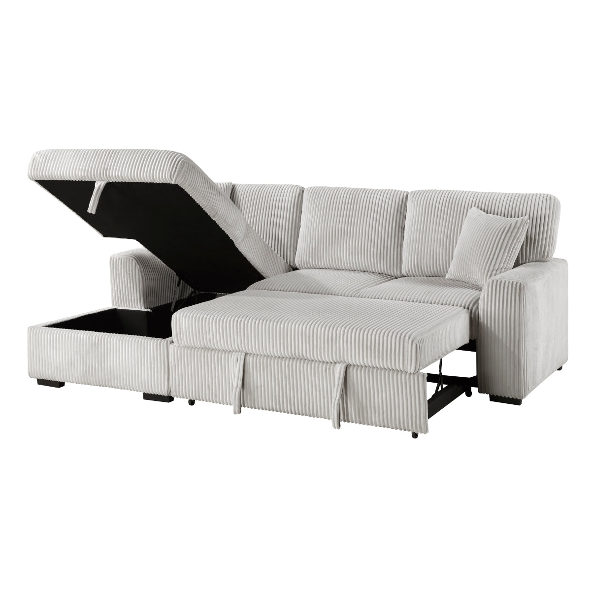 Marsh 2-Piece Sectional with Pull-out Bed and Left Chaise with Hidden Storage