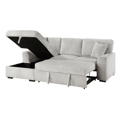 Marsh 2-Piece Sectional with Pull-out Bed and Left Chaise with Hidden Storage