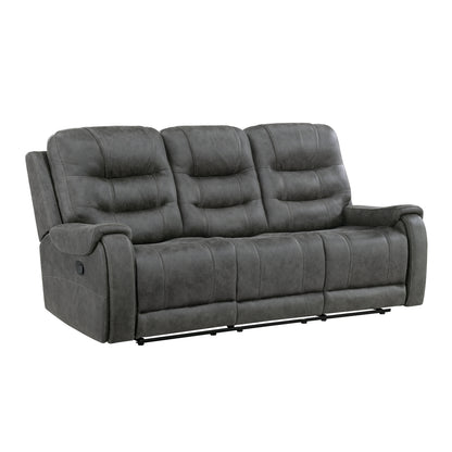 Oberon Double Reclining Sofa - Dark gray