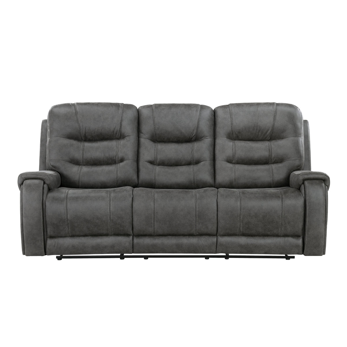 Oberon Double Reclining Sofa - Dark gray