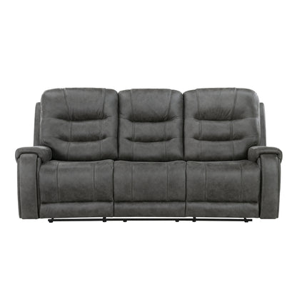 Oberon Double Reclining Sofa - Dark gray