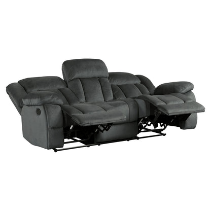 Laurelton Double Reclining Sofa - Charcoal