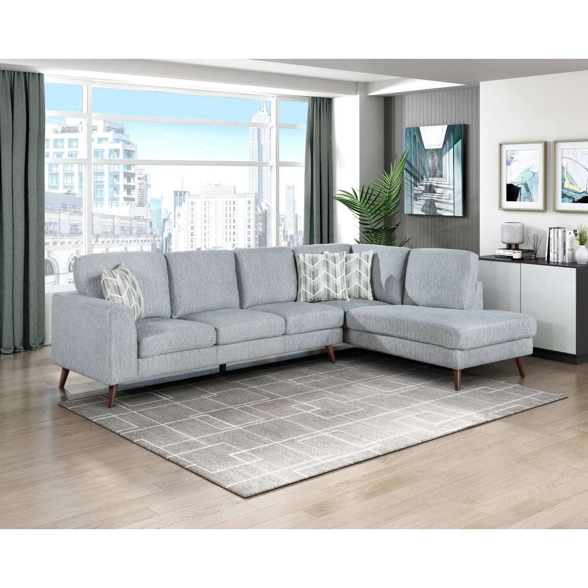 Broadway 2-Piece Sectional with Right Chaise