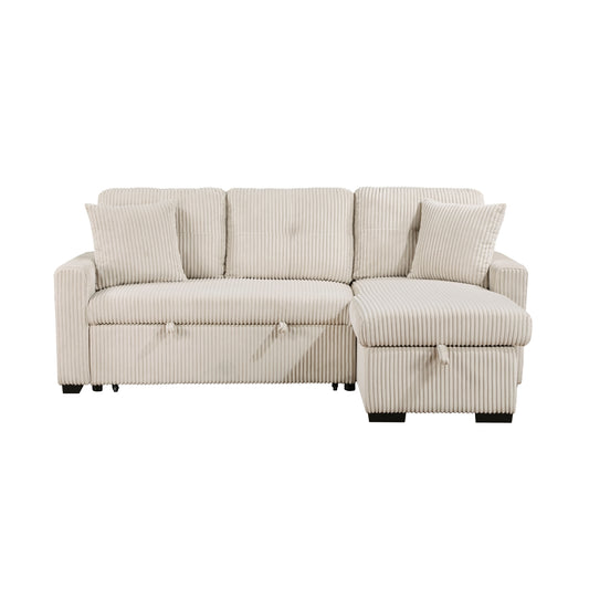 Rhett 3-Piece Reversible Sectional with Pull-out Bed and Hidden Storage