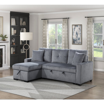 Rhett 3-Piece Reversible Sectional with Pull-out Bed and Hidden Storage