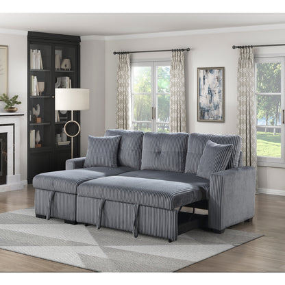 Rhett 3-Piece Reversible Sectional with Pull-out Bed and Hidden Storage