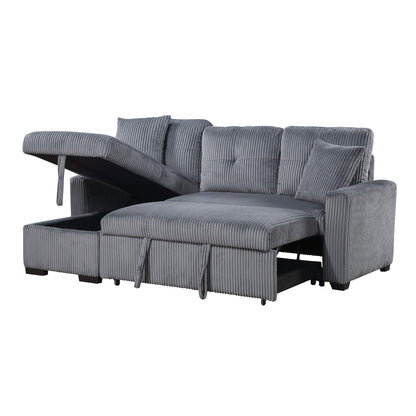 Rhett 3-Piece Reversible Sectional with Pull-out Bed and Hidden Storage