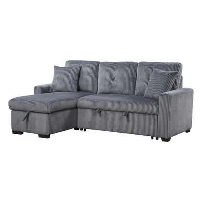 Rhett 3-Piece Reversible Sectional with Pull-out Bed and Hidden Storage