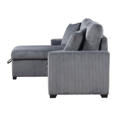 Rhett 3-Piece Reversible Sectional with Pull-out Bed and Hidden Storage